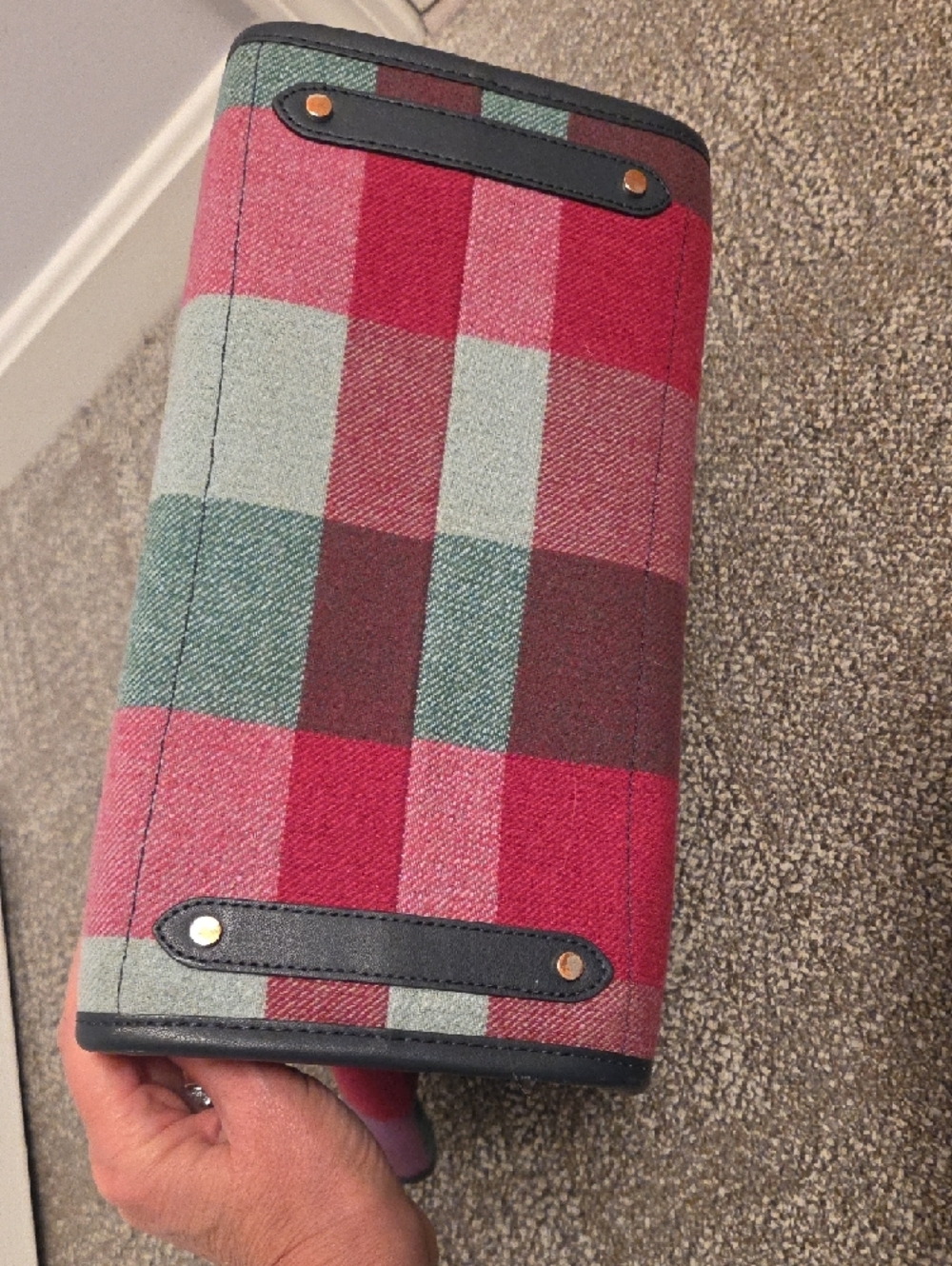 kate spade Multicolor Plaid Tote with Teal, Pink & Red - Picture 8 of 8